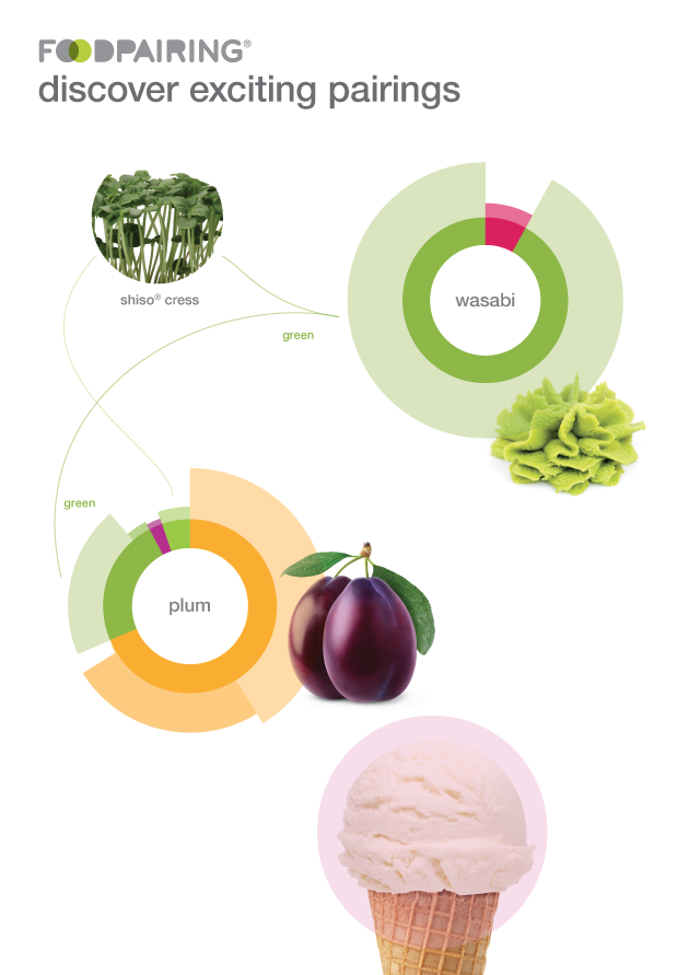 Plum icecream with wasabi and shiso Foodpairing / blog